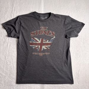 Bravado The Stones North American Tour 1981 Grey Short Sleeve Shirt Men's‎ M *
